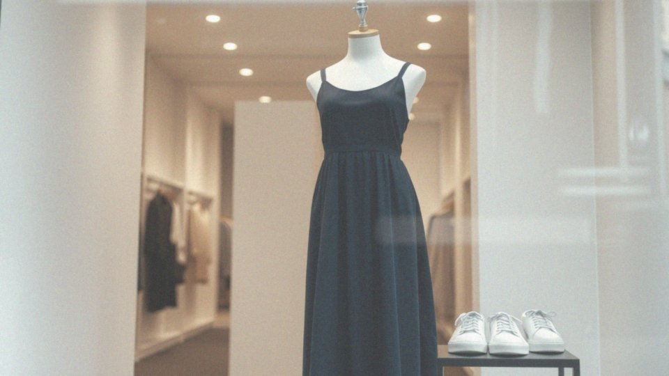 Jak połączyć wygodę i elegancję w stylizacji z granatową sukienką?