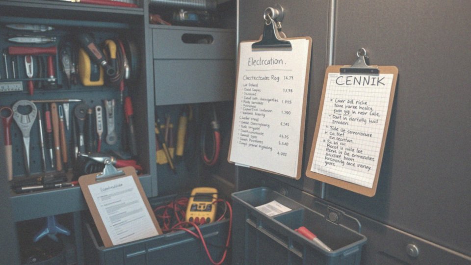 Jakie informacje zawiera cennik usług elektrycznych?